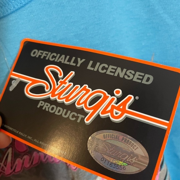 NWT Sturgis Black Hills Rally 73rd Annual Motorcycle Ride 2013 Sz Small Lt Blue - Picture 9 of 11